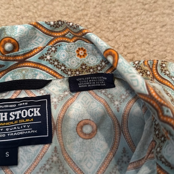 Rough Stack Panhandle Slim Retro Print Pearl Snap Button Down Shirt - Picture 10 of 10